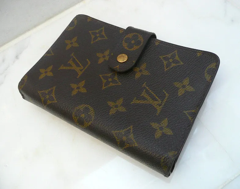 Authentic Louis Vuitton Large Compact Zippe Monogram Wallet