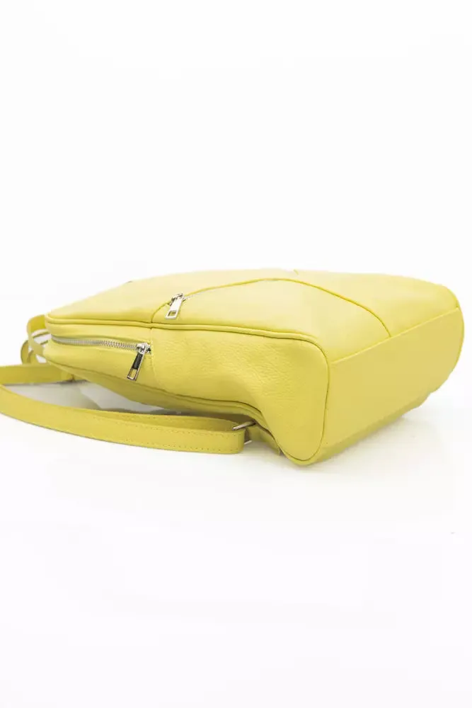 Baldinini Trend Yellow Leather Women Backpack