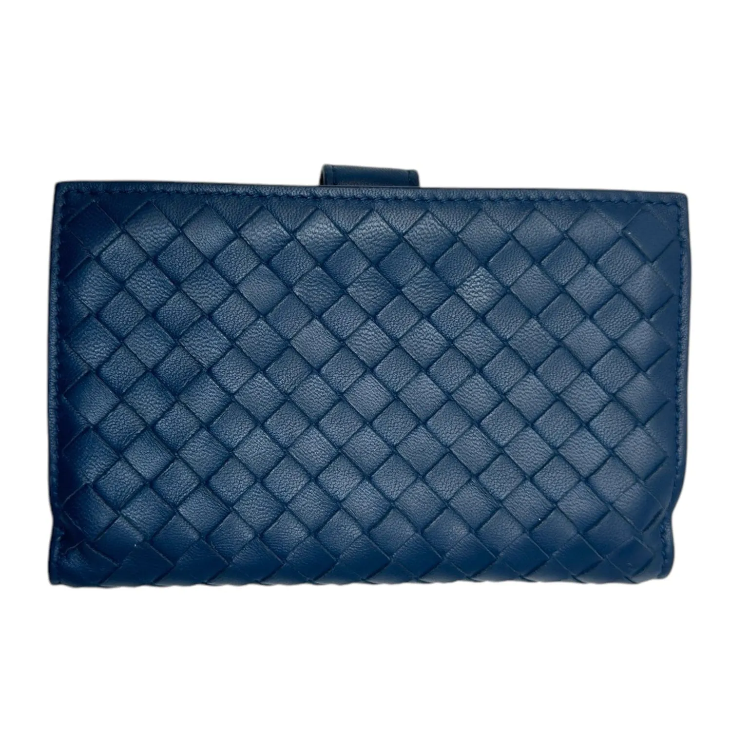 BOTTEGA VENETA Intrecciato Compact Wallet - Navy