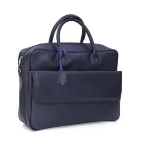 BRUNO - Blue Genuine Handmade leather briefcase - Leather satchel