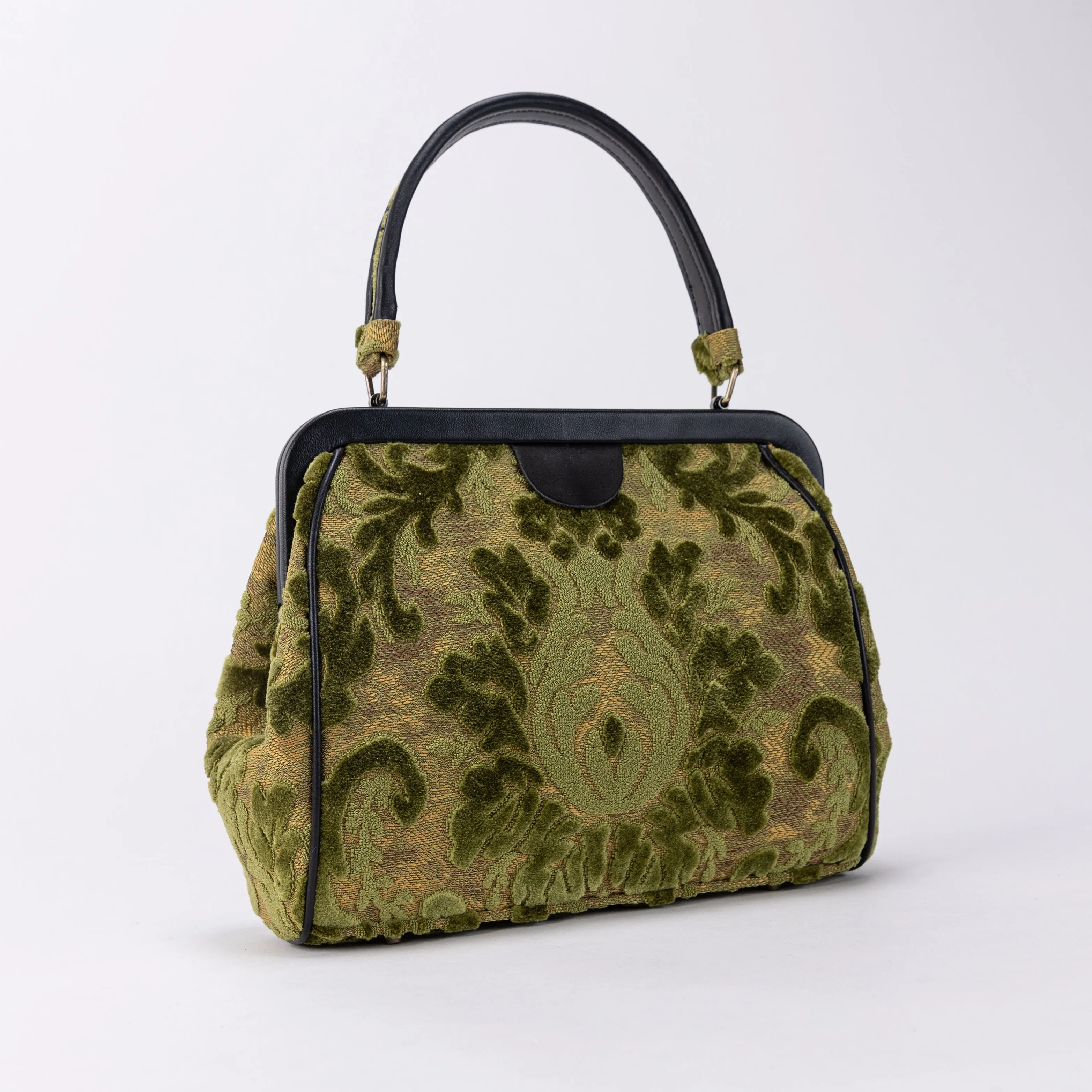 Burnout Velvet Fern Green Alma Satchel