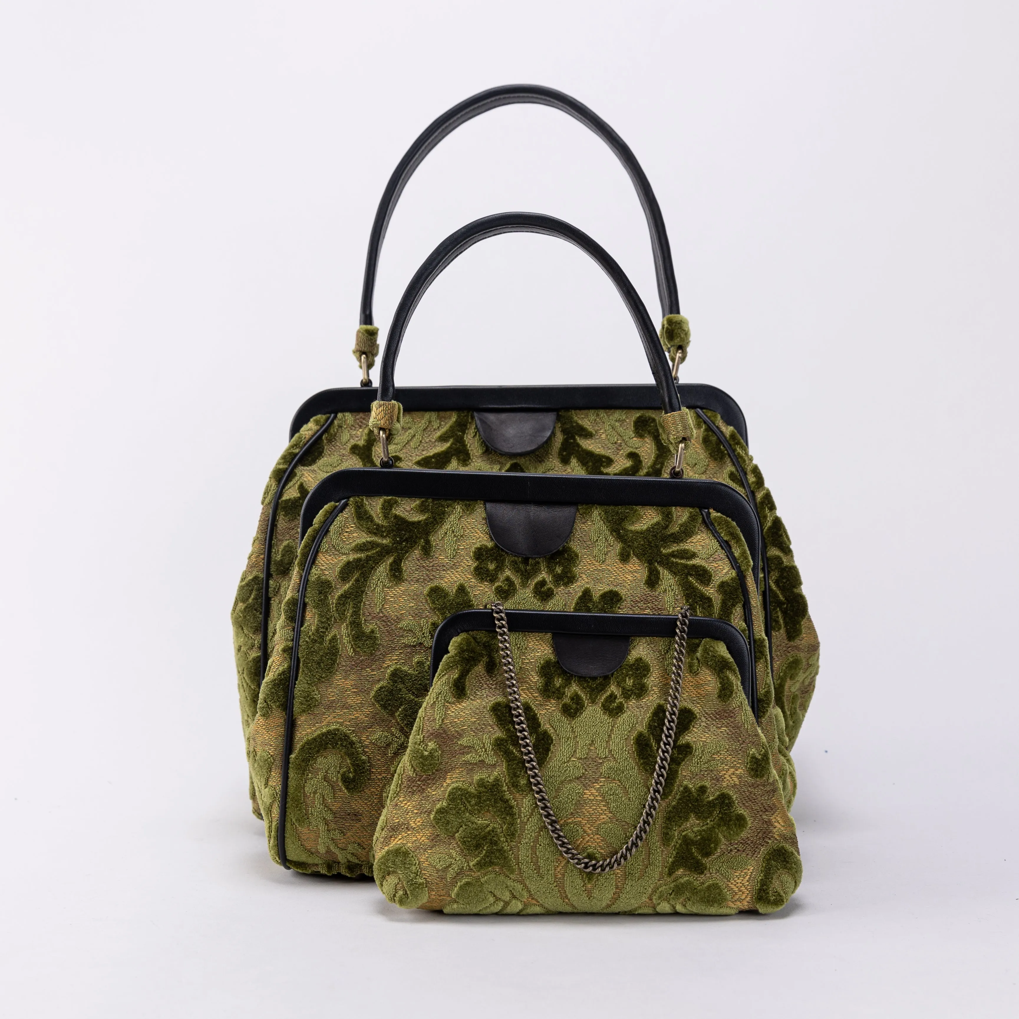 Burnout Velvet Fern Green Alma Satchel