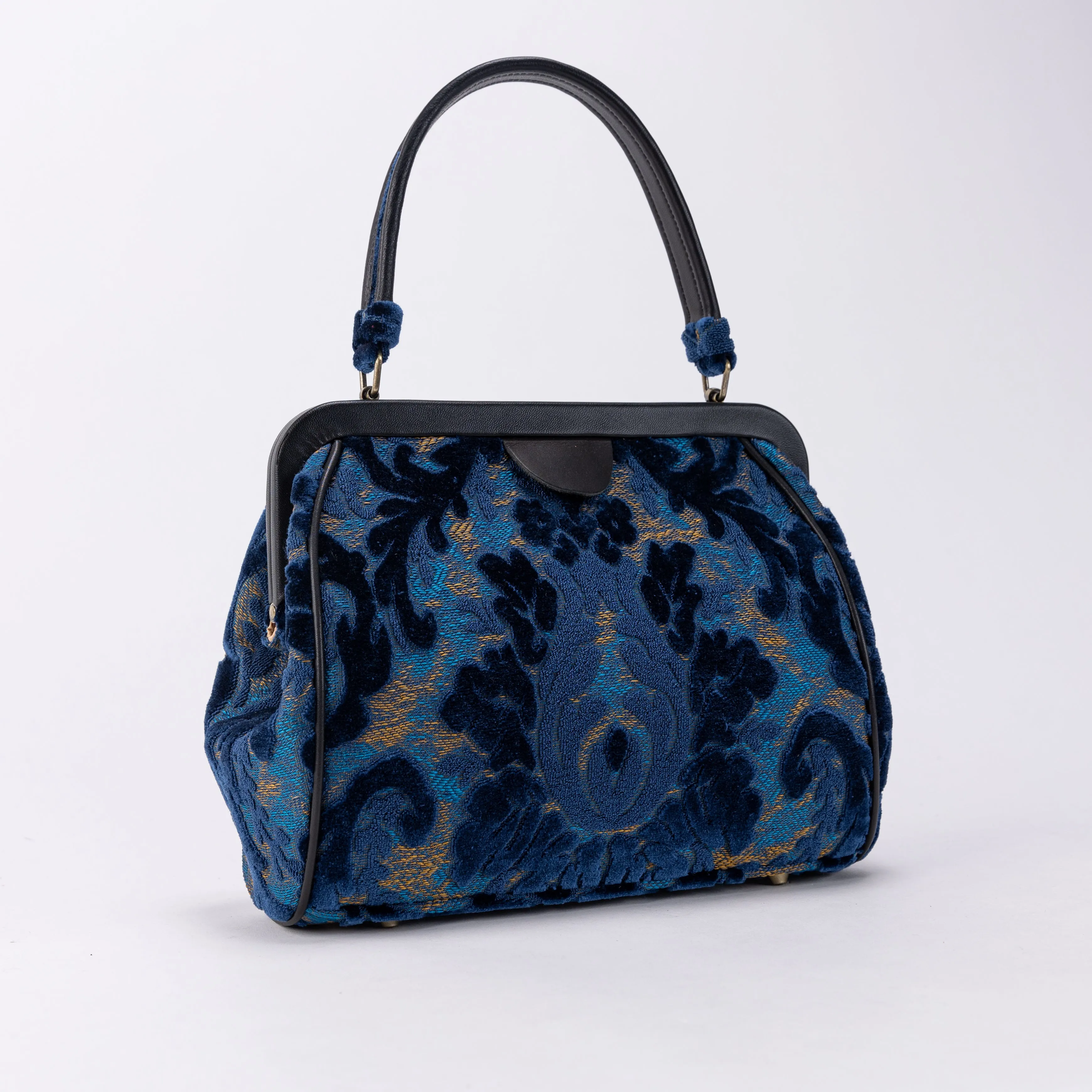 Burnout Velvet Navy Alma Satchel