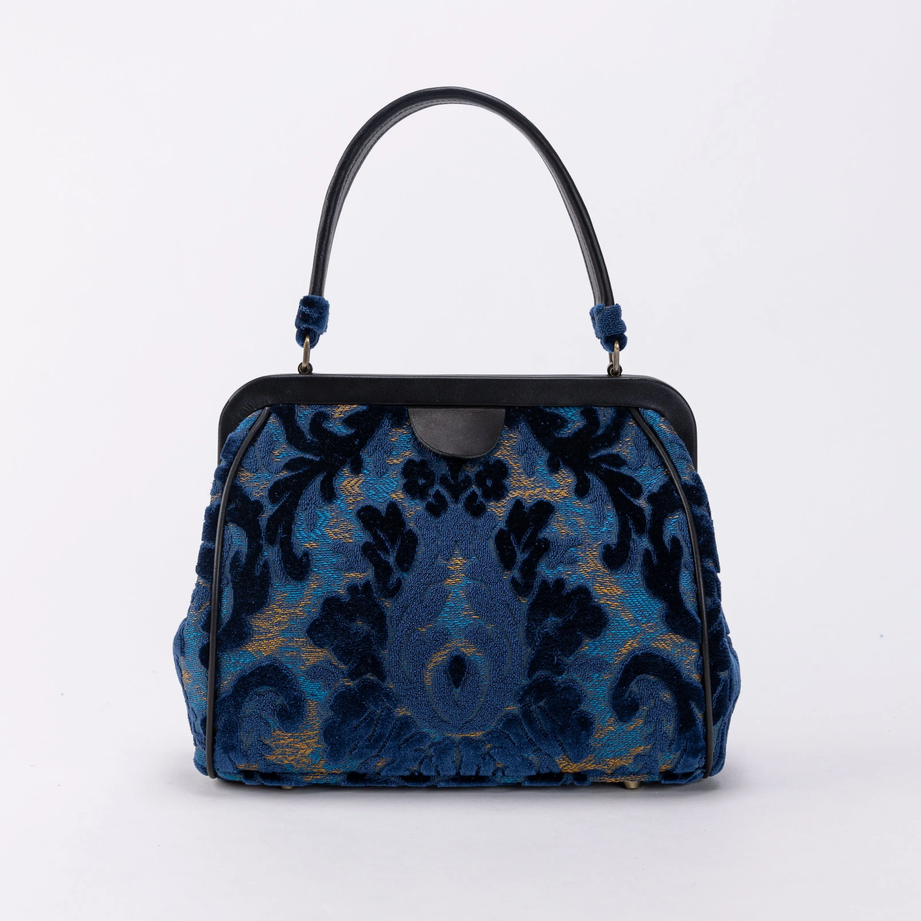 Burnout Velvet Navy Alma Satchel