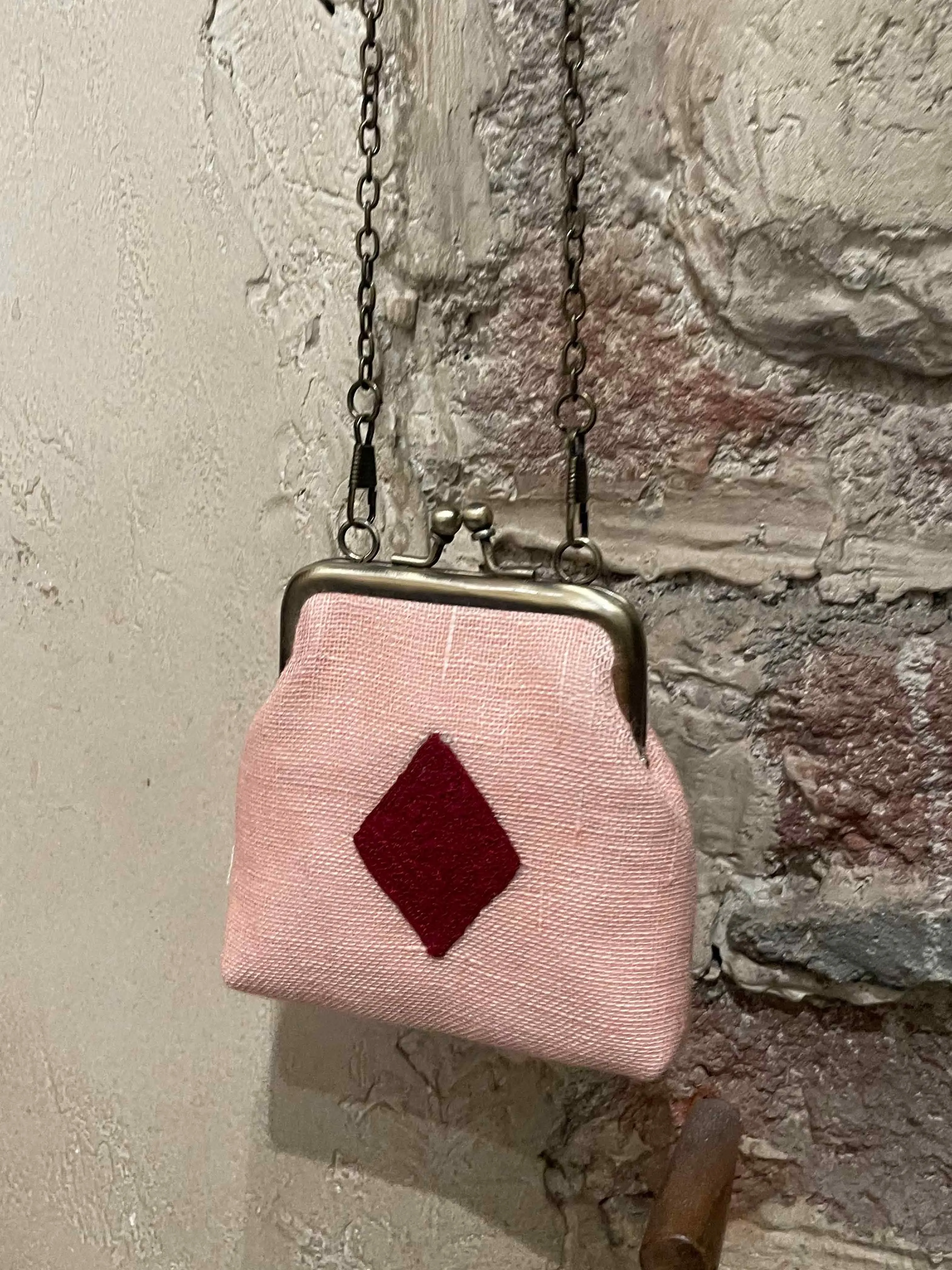 Diamond Pink Coin Clutch