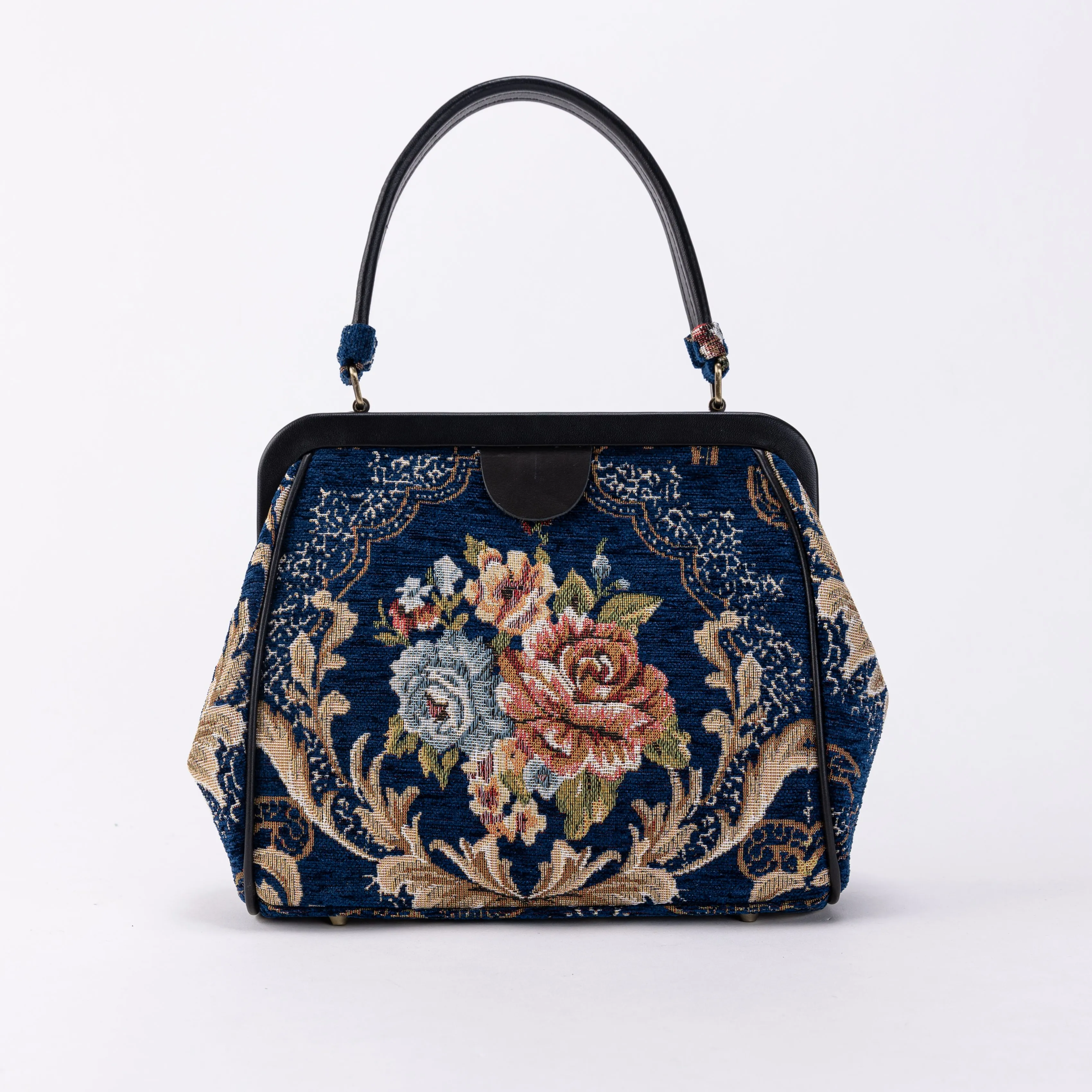 Floral Blue Alma Satchel