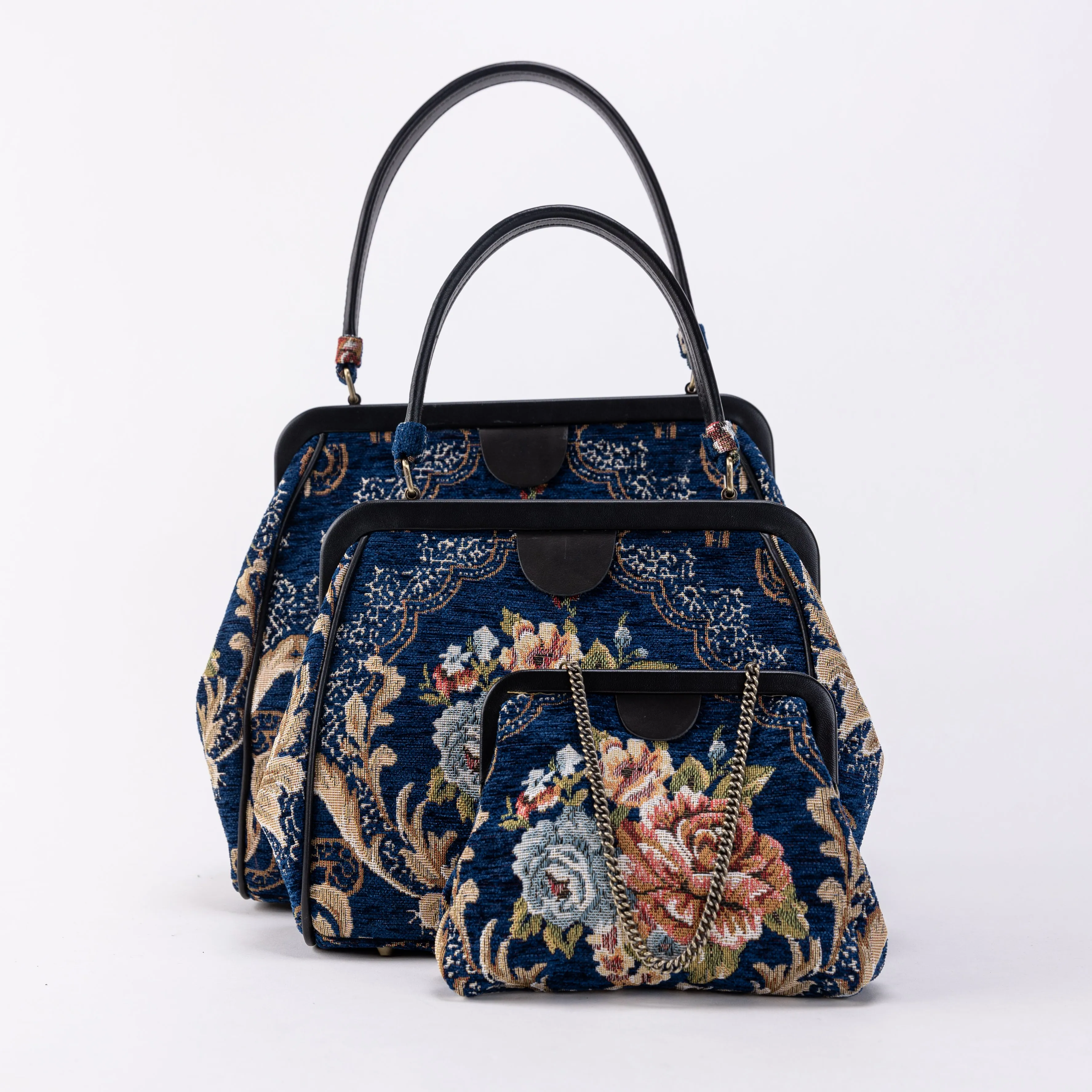 Floral Blue Alma Satchel