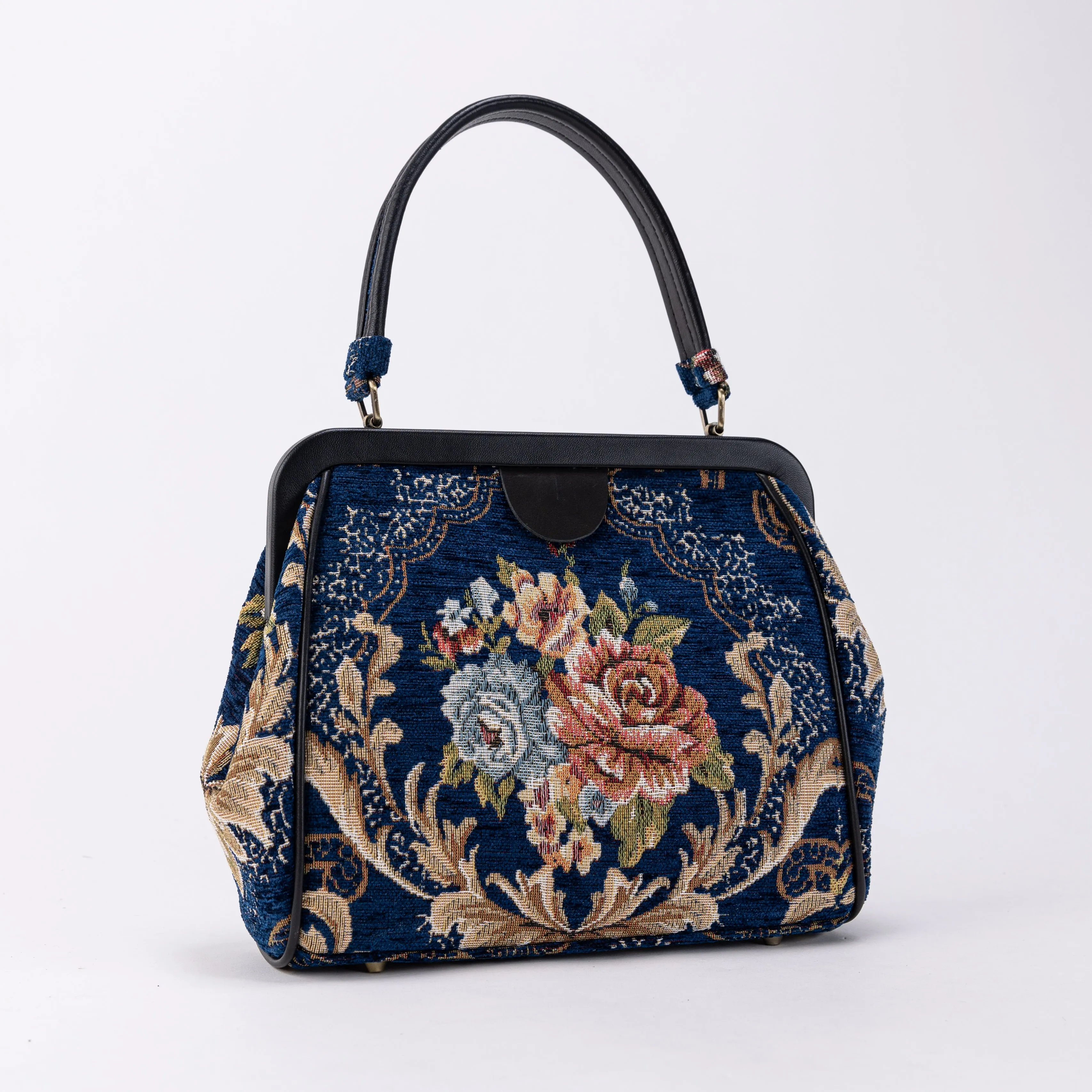 Floral Blue Alma Satchel