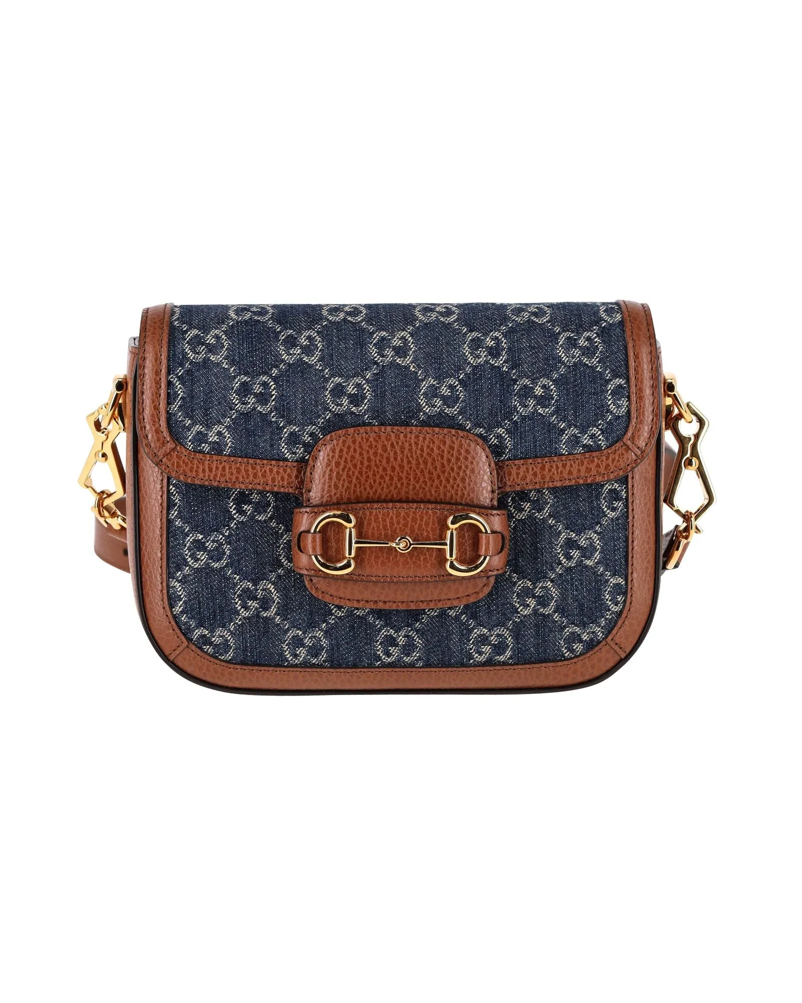 Gucci Horsebit 1955 Mini Shoulder Bag in Brown Canvas and Leather