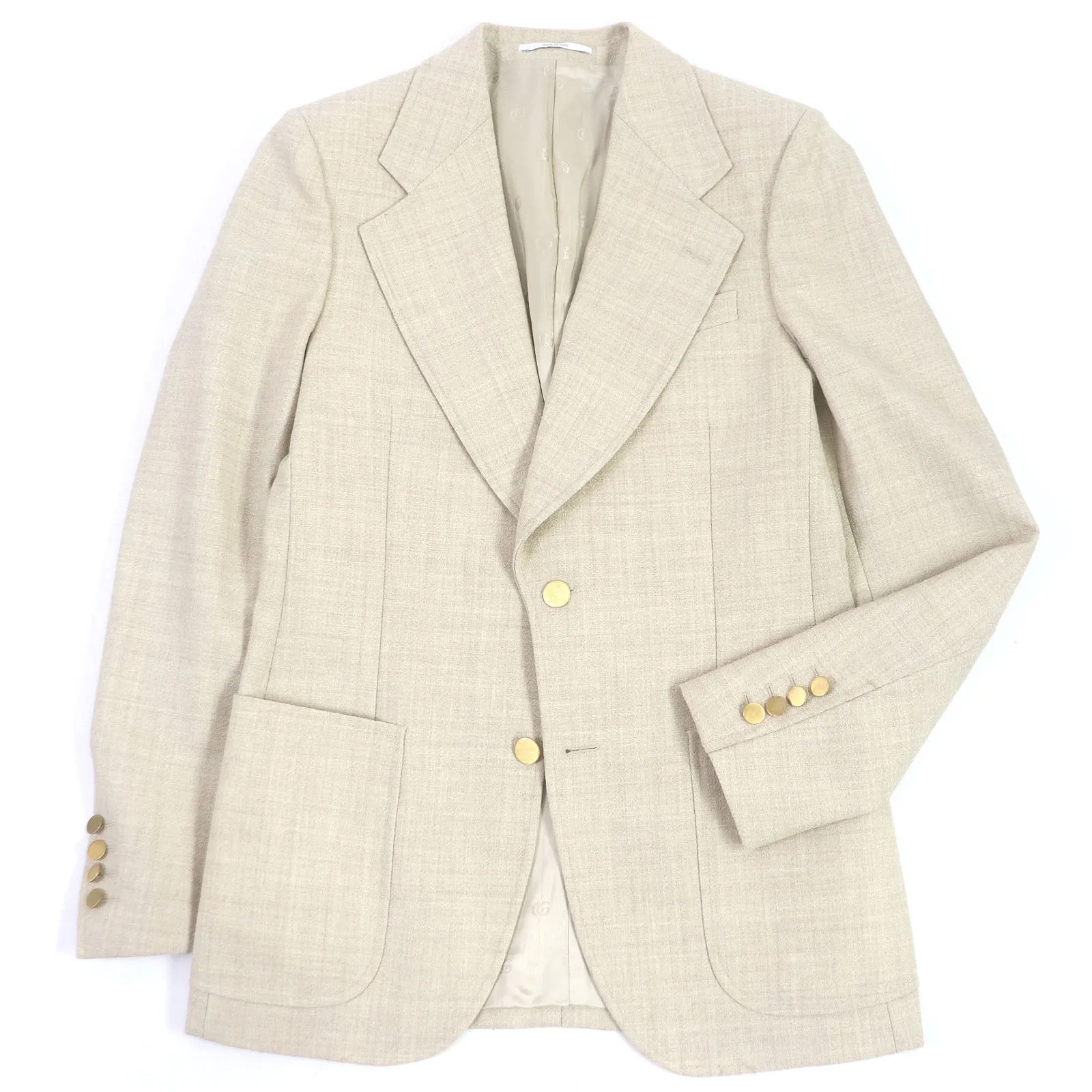 GUCCI tailored jacket 623122 Outer: 100% wool, Lining: 100% rayon light beige mens 44 Used