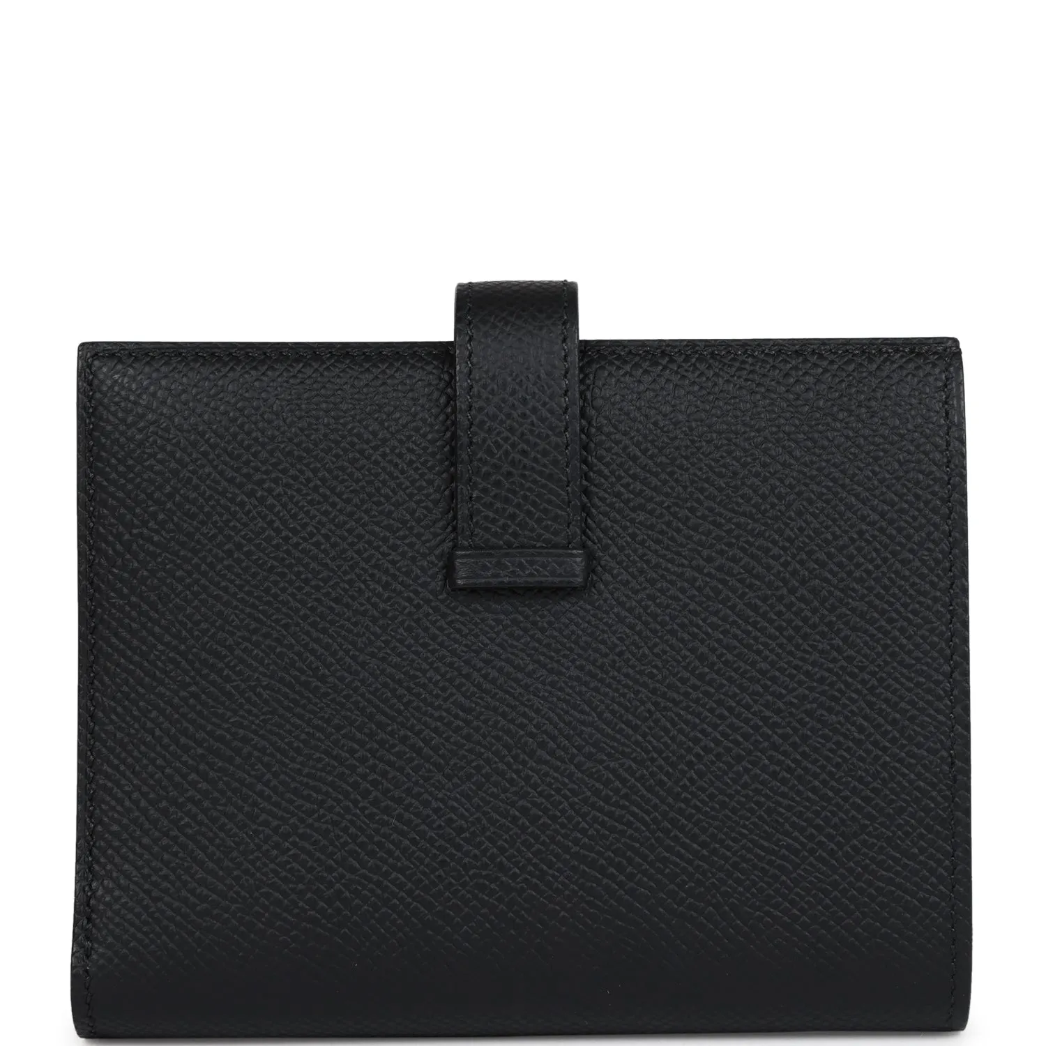 Hermes Bearn Compact Wallet Black Epsom Gold Hardware