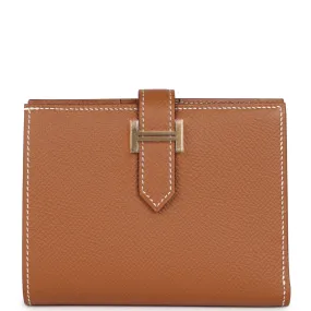 Hermes Bearn Compact Wallet Gold Epsom Gold Hardware