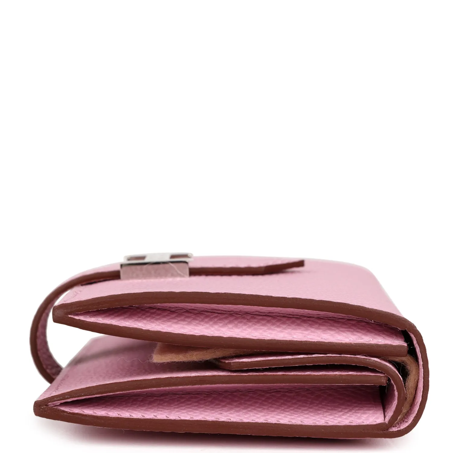 Hermes Bearn Compact Wallet Mauve Sylvestre Epsom Palladium Hardware