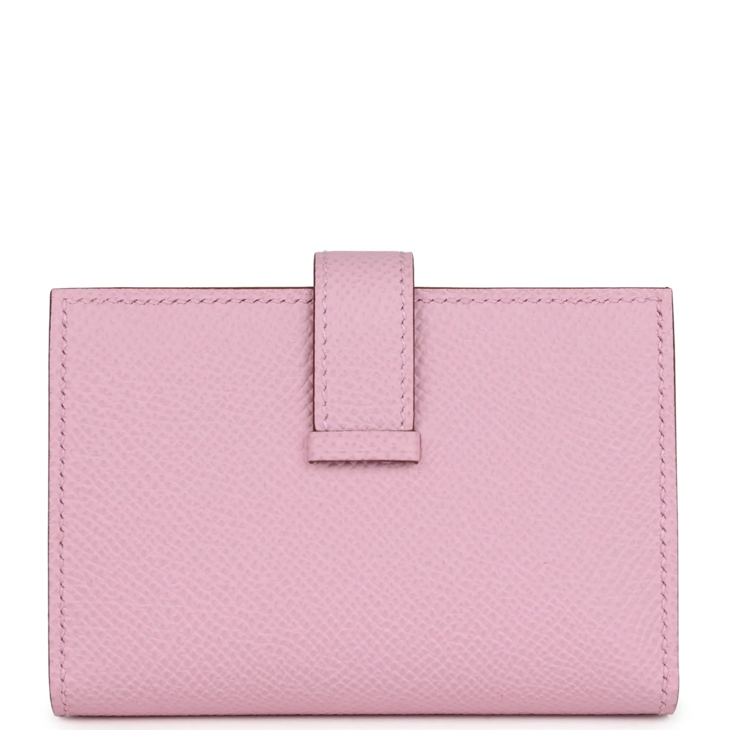 Hermes Bearn Compact Wallet Mauve Sylvestre Epsom Palladium Hardware