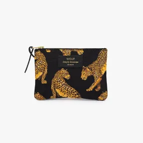 Leopard Small Pouch Purse in Black & Gold