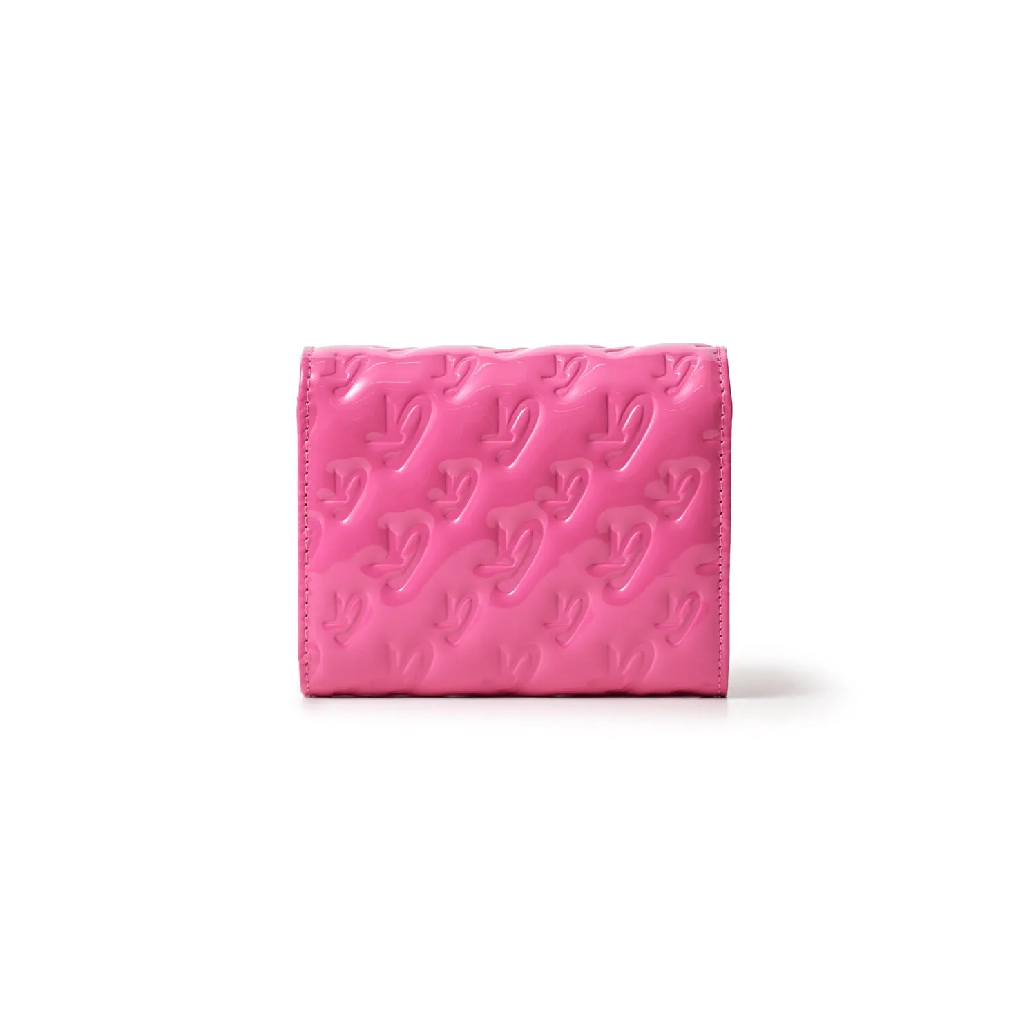 MONOGRAM SILVER COMPACT WOC - MIRROR HOT PINK