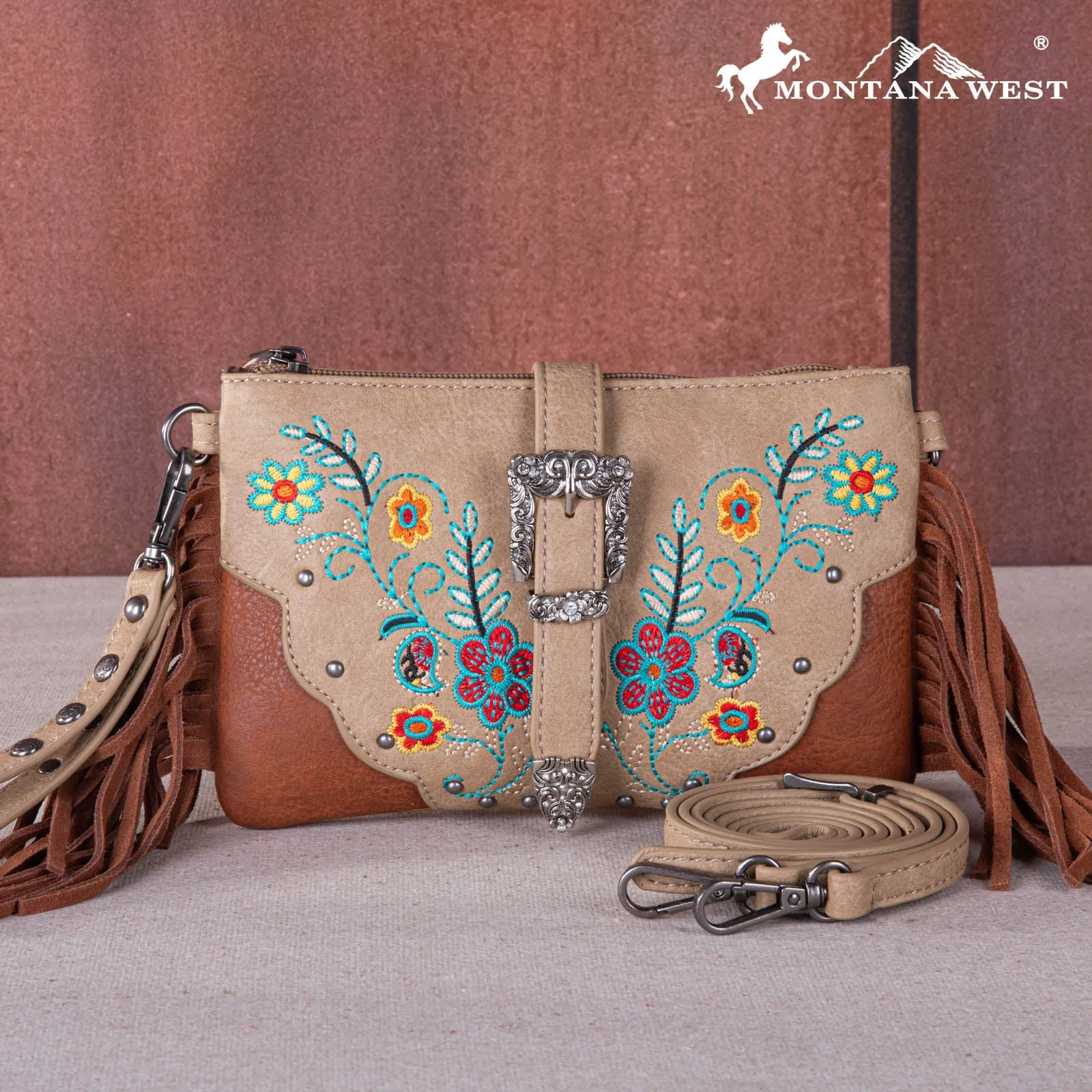 MW1252-181 Montana West Buckle Collection Clutch/Crossbody