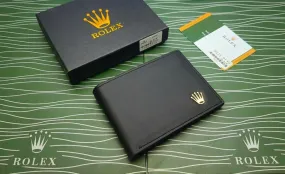 Rolex Leather Billfold Wallet Black