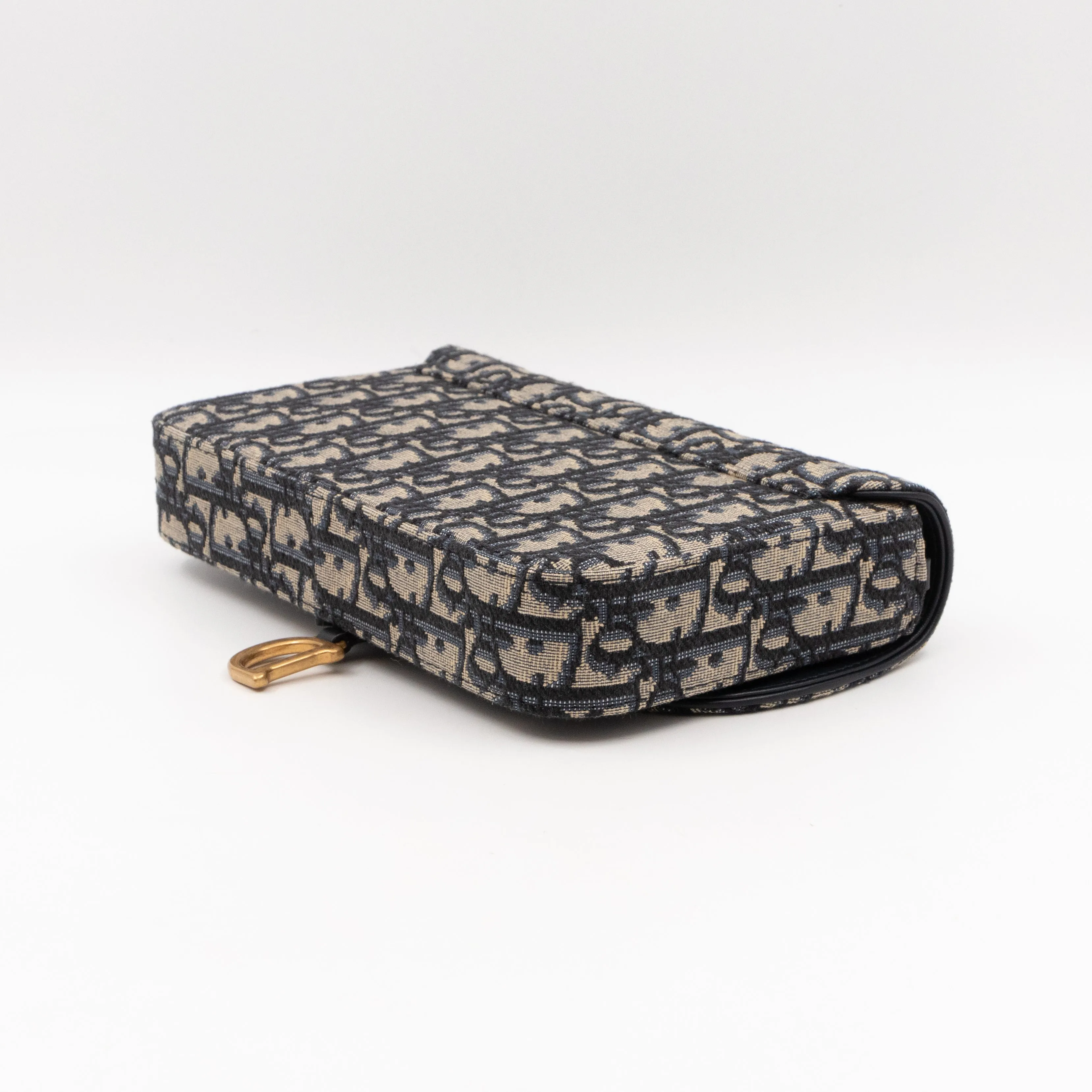 Saddle Pouch With Chain Blue Trendy Inspired Dior Oblique Jacquard