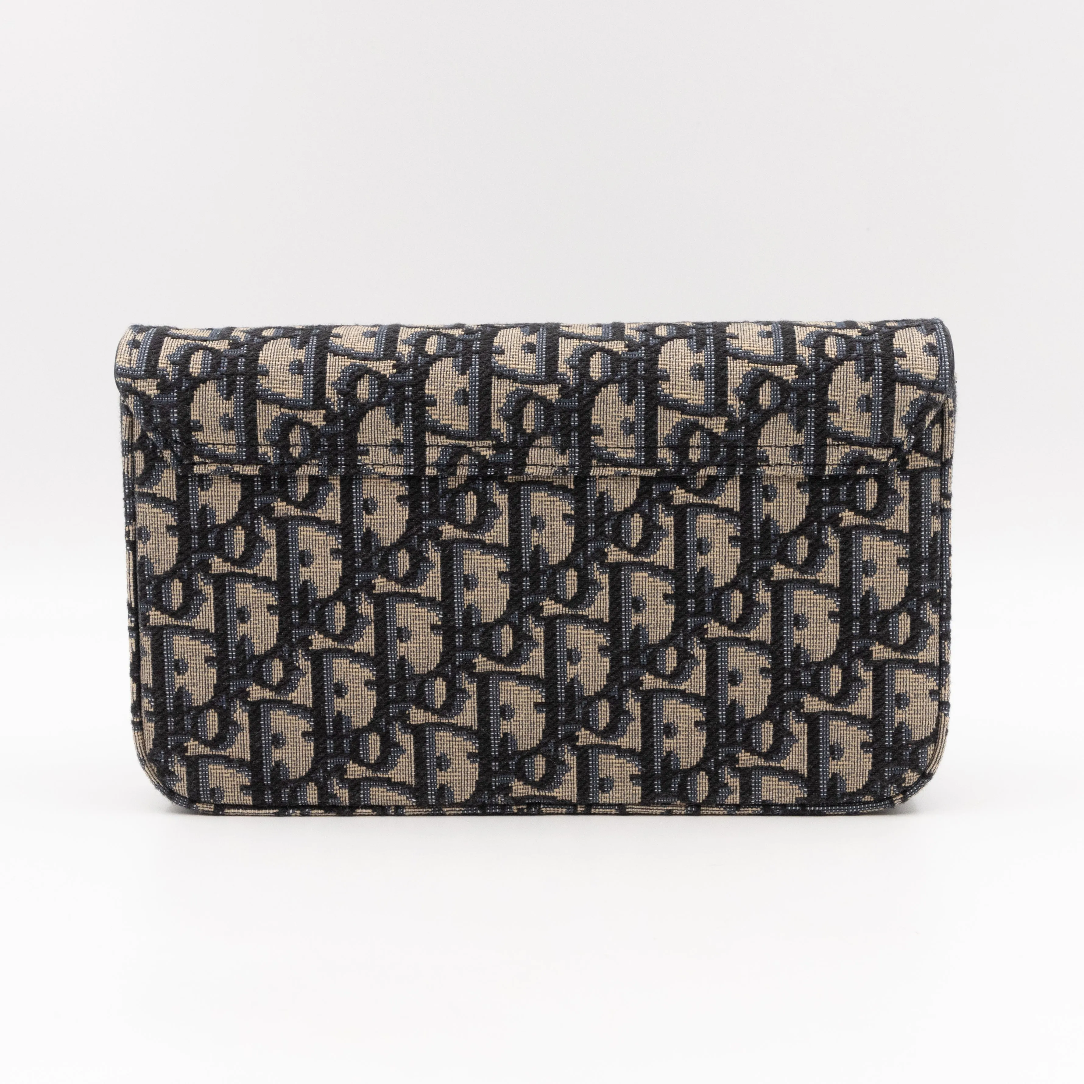 Saddle Pouch With Chain Blue Trendy Inspired Dior Oblique Jacquard