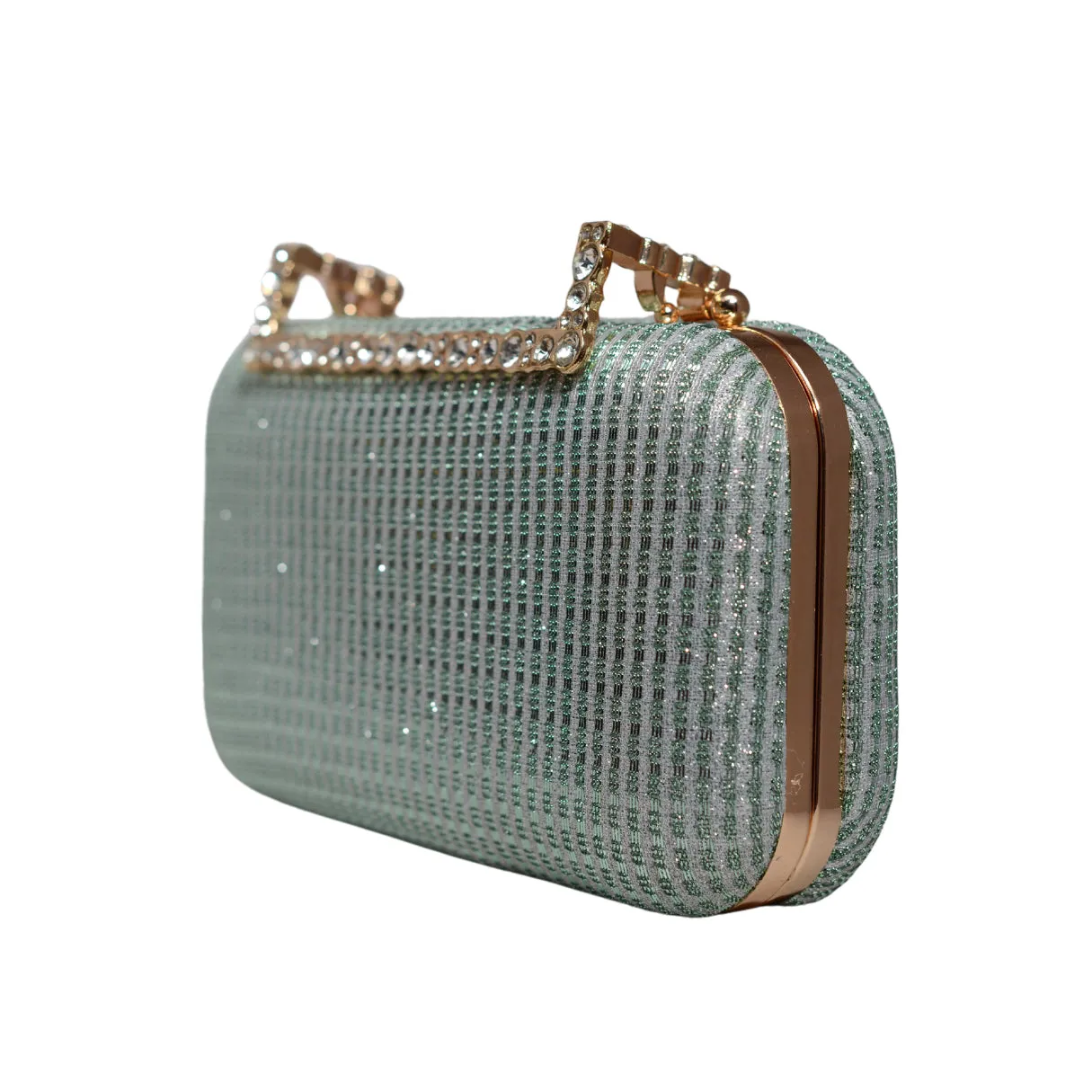 Sky Blue Shimmery Fabric Clutch