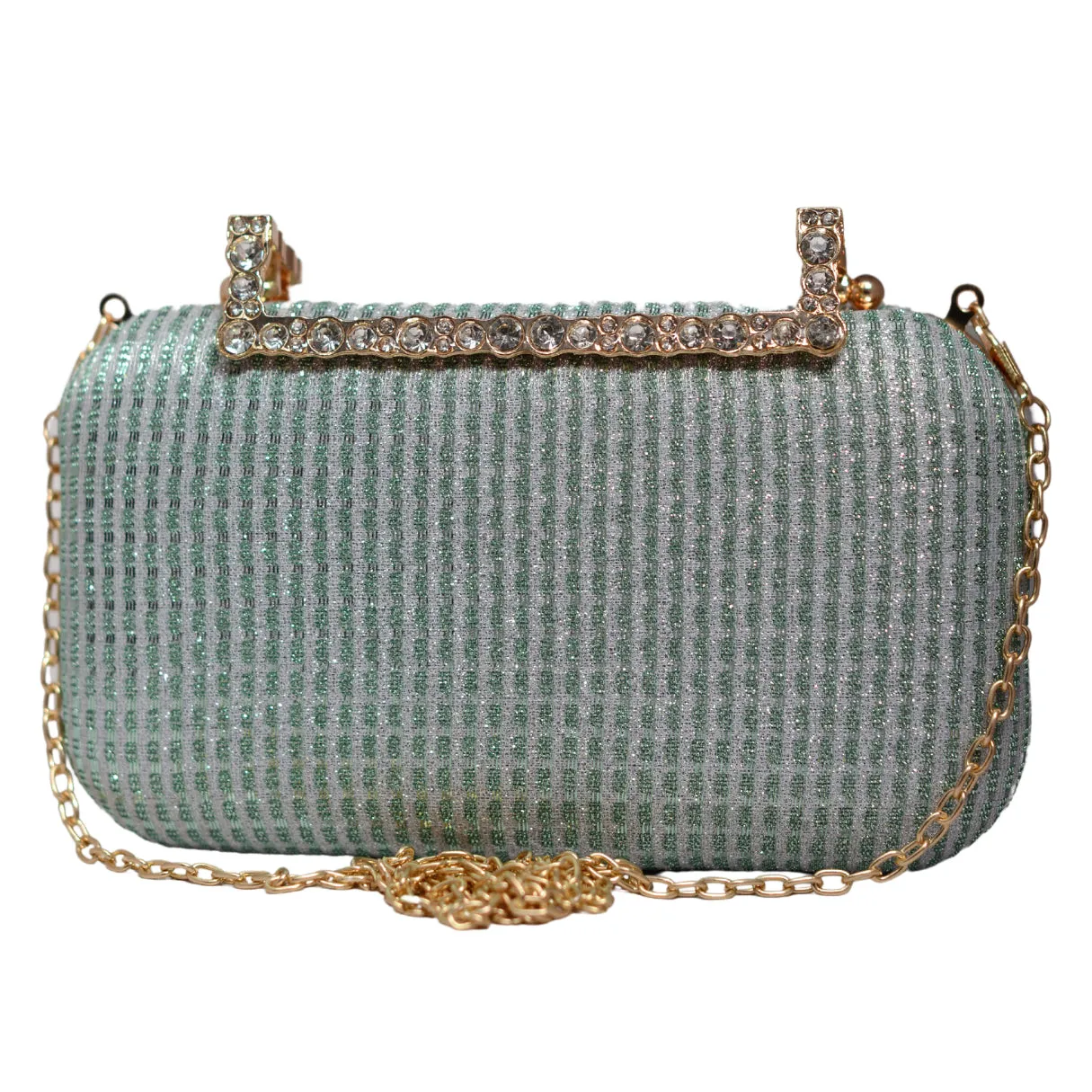 Sky Blue Shimmery Fabric Clutch