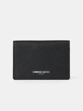 The Double Credit Card Holder - Black with Tartan Madras Grain