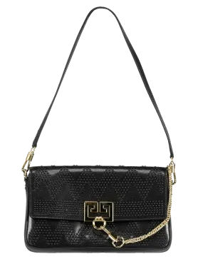 Tonal Stud Charm Shoulder Bag