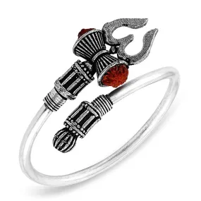 Trendy Alloy Rudraksha Trishul Damroo Kada for Unisex