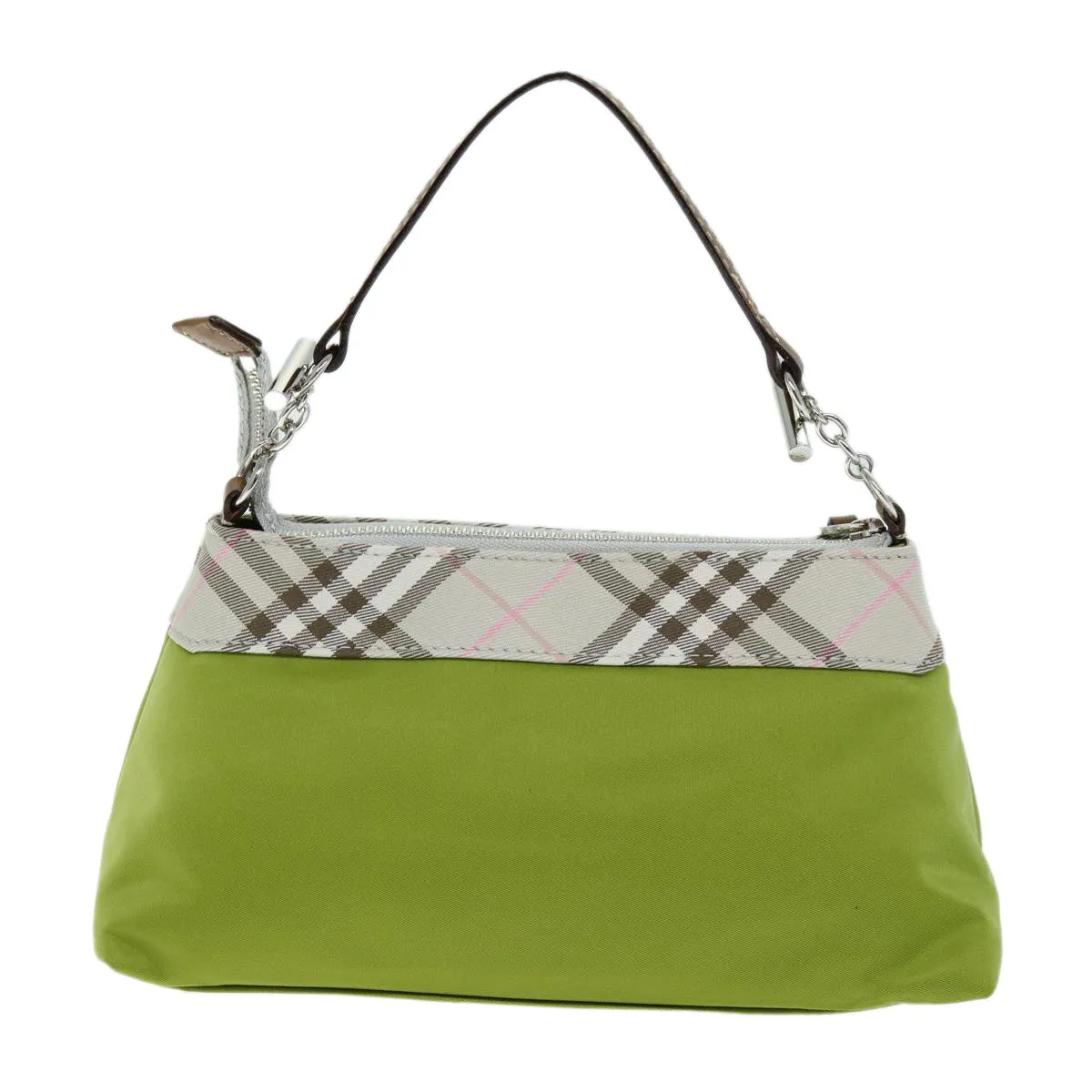 Trendy Inspired Burberry Nova Check Accessory Pouch Nylon Beige Green Auth Hk1323