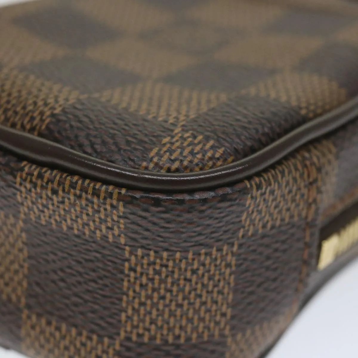 Trendy Inspired Louis Vuitton Damier Ebene Etui Okapi Pm Pouch N61738 Lv Auth Bs9699