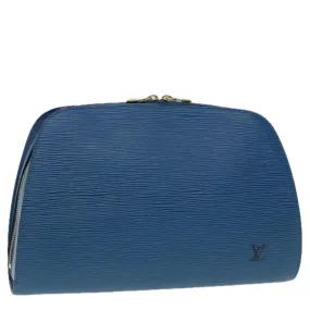 Trendy Inspired Louis Vuitton Epi Dauphine Gm Pouch Blue M48435 Lv Auth 86993