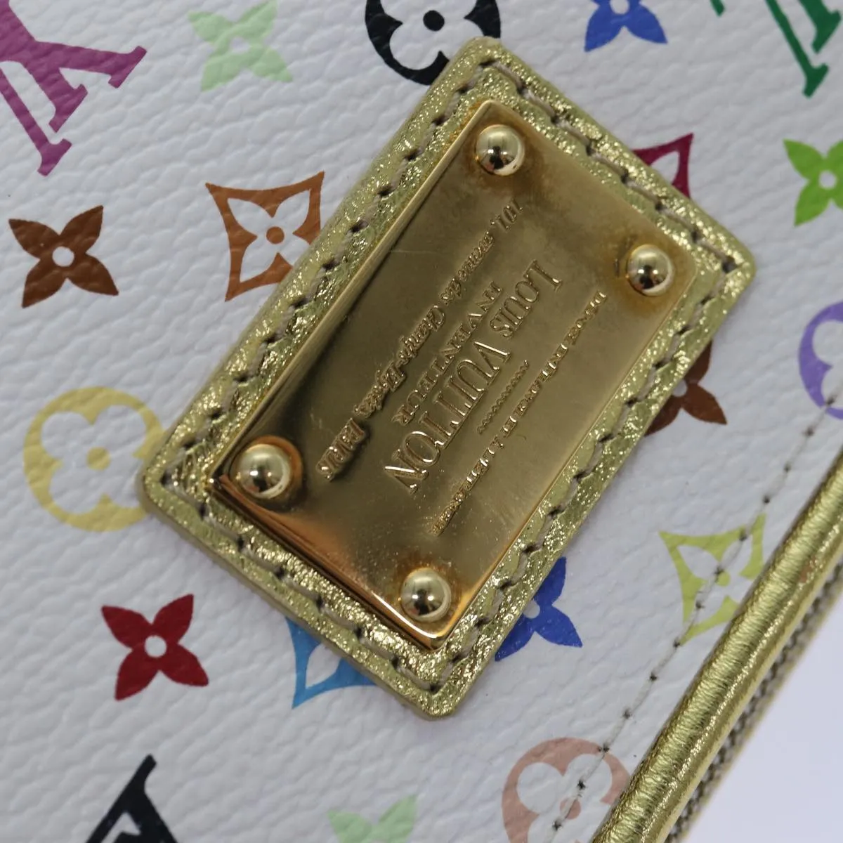 Trendy Inspired Louis Vuitton Monogram Multicolor Kate Pouch White Bron M55212 Lv Auth 86743