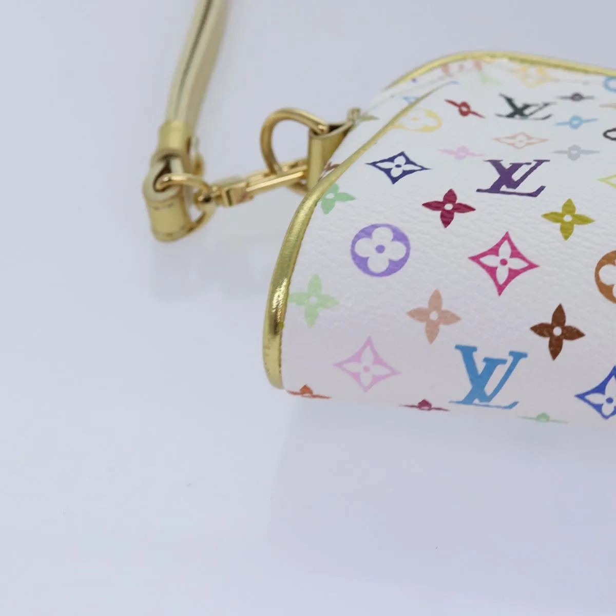 Trendy Inspired Louis Vuitton Monogram Multicolor Kate Pouch White Bron M55212 Lv Auth 86743