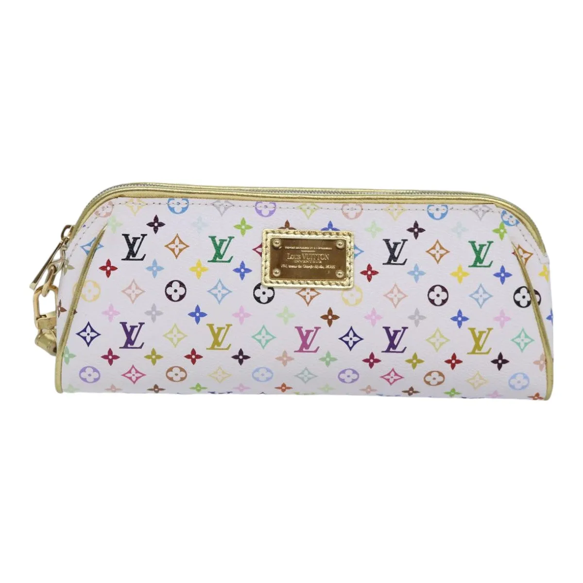 Trendy Inspired Louis Vuitton Monogram Multicolor Kate Pouch White Bron M55212 Lv Auth 86743