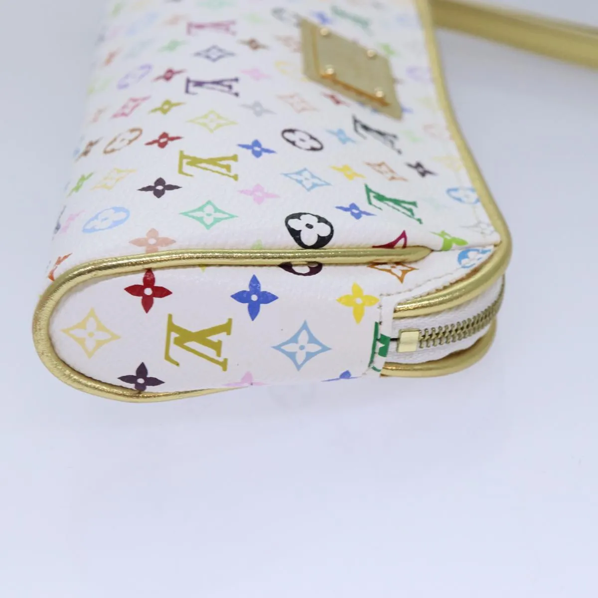 Trendy Inspired Louis Vuitton Monogram Multicolor Kate Pouch White Bron M55212 Lv Auth 86743