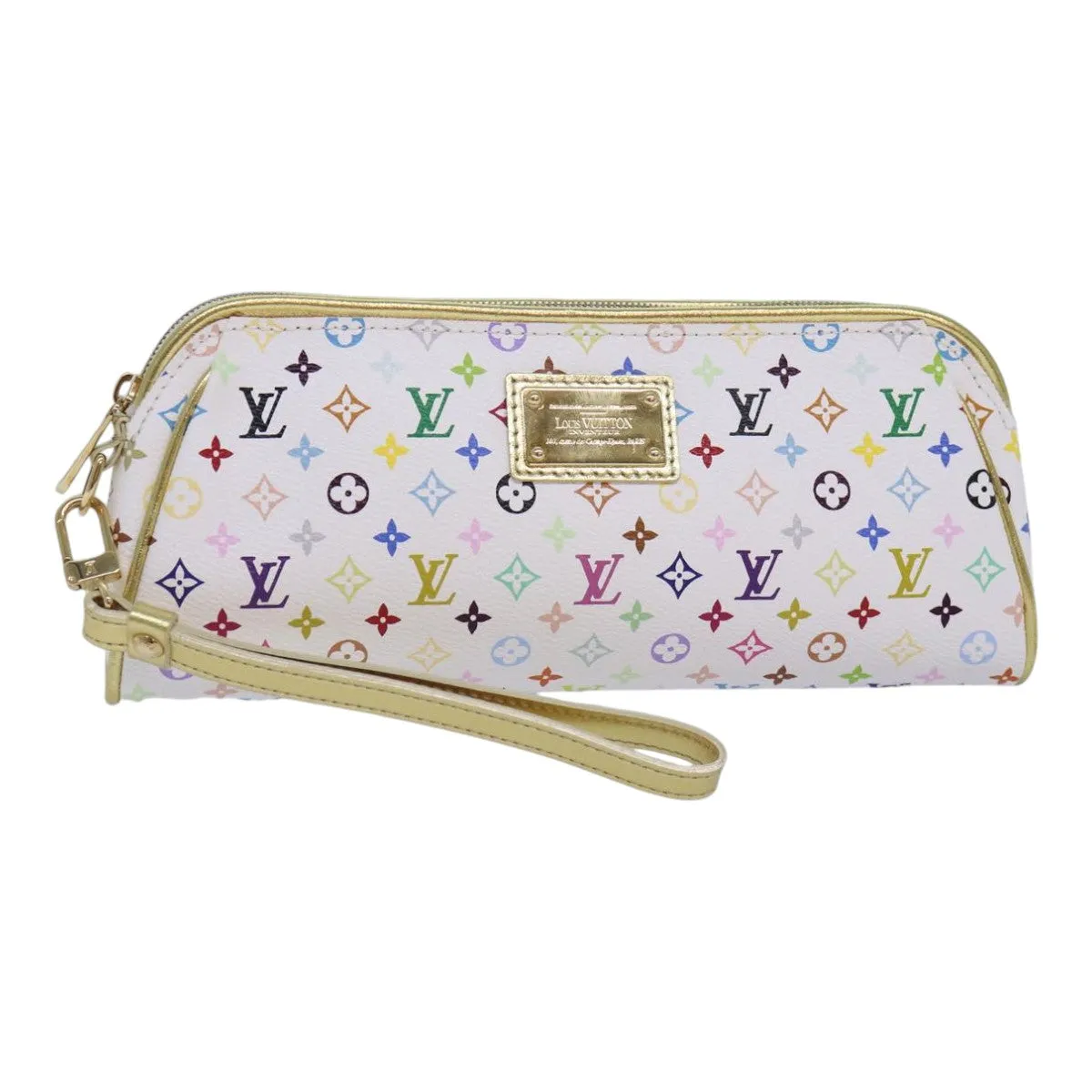 Trendy Inspired Louis Vuitton Monogram Multicolor Kate Pouch White Bron M55212 Lv Auth 86743