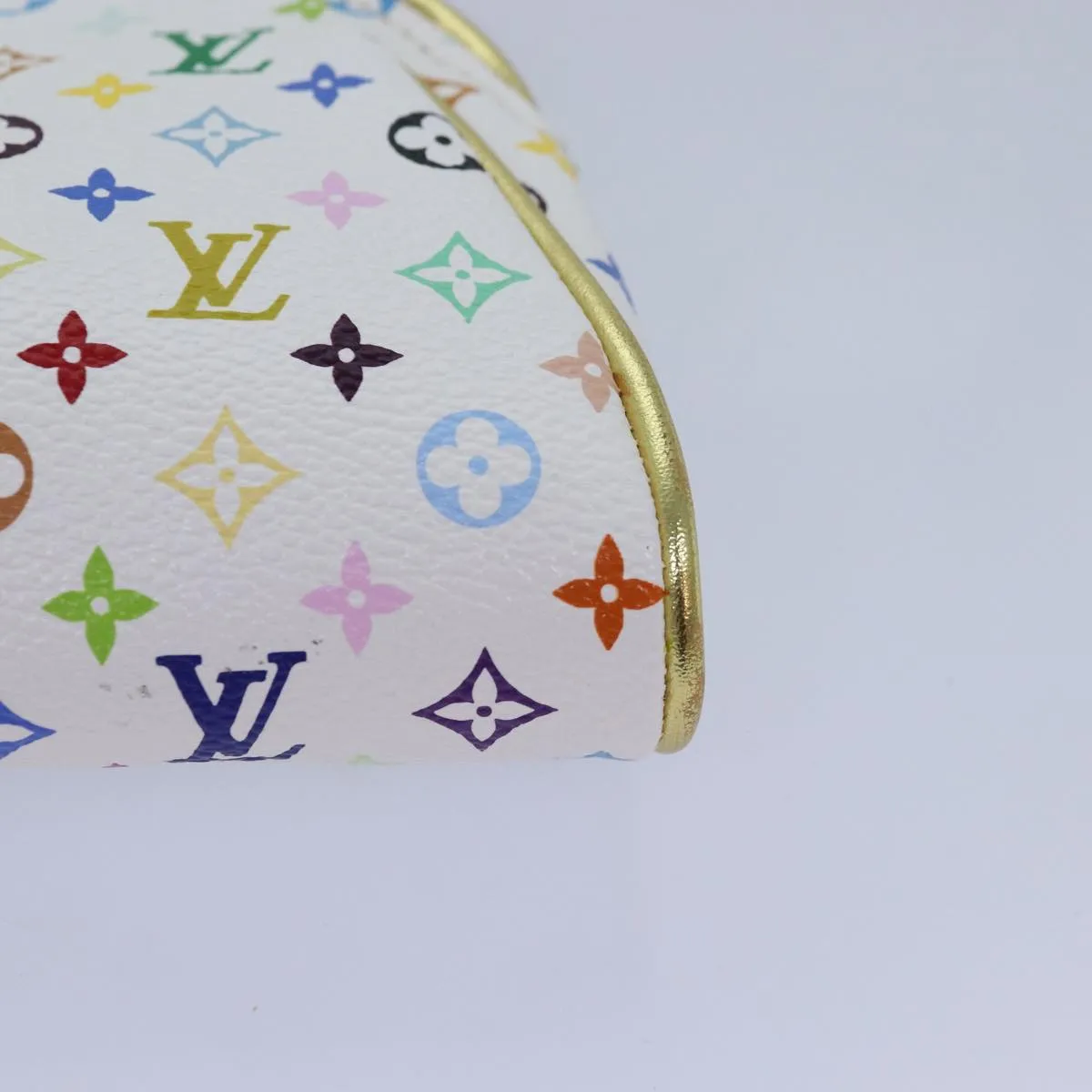 Trendy Inspired Louis Vuitton Monogram Multicolor Kate Pouch White Bron M55212 Lv Auth 86743