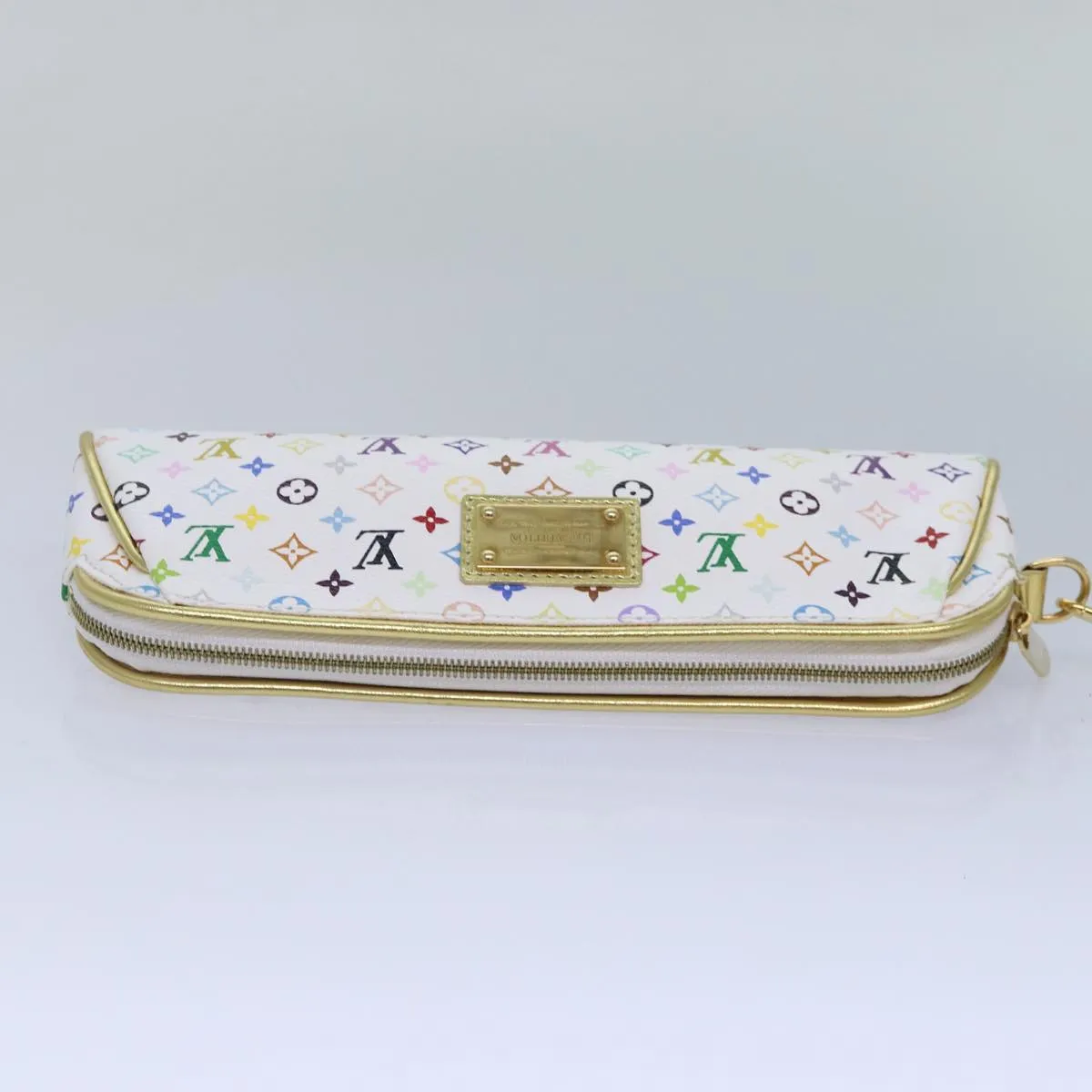 Trendy Inspired Louis Vuitton Monogram Multicolor Kate Pouch White Bron M55212 Lv Auth 86743