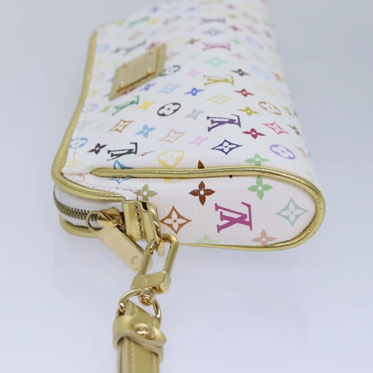 Trendy Inspired Louis Vuitton Monogram Multicolor Kate Pouch White Bron M55212 Lv Auth 86743