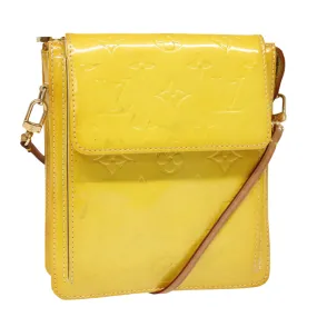 Trendy Inspired Louis Vuitton Monogram Vernis Motto Pouch Lime Yellow M91059 Lv Auth 78106