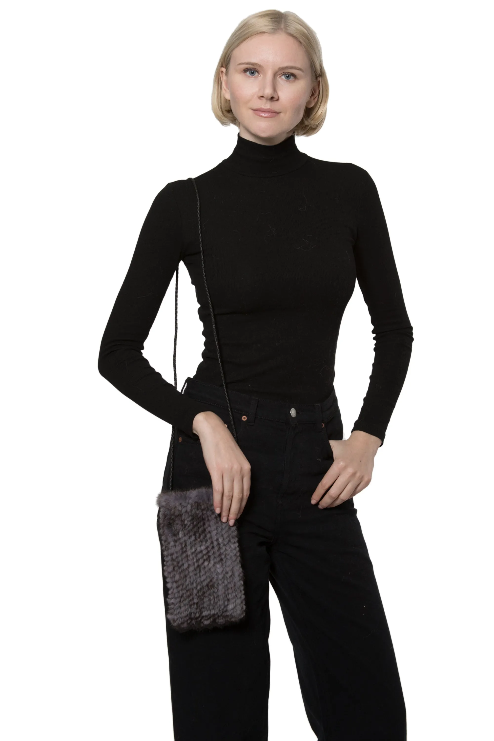 VERDEN - Knitted Mink Cellphone Pouch