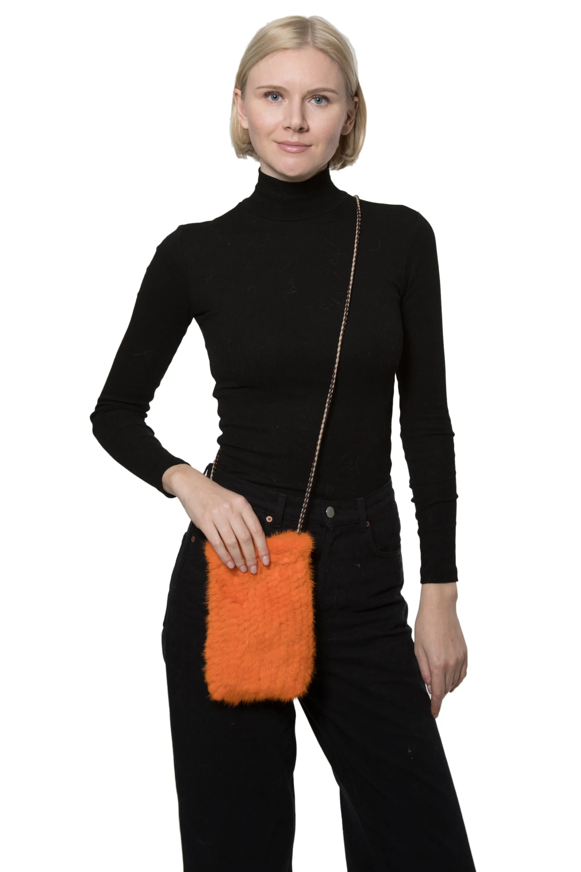 VERDEN - Knitted Mink Cellphone Pouch