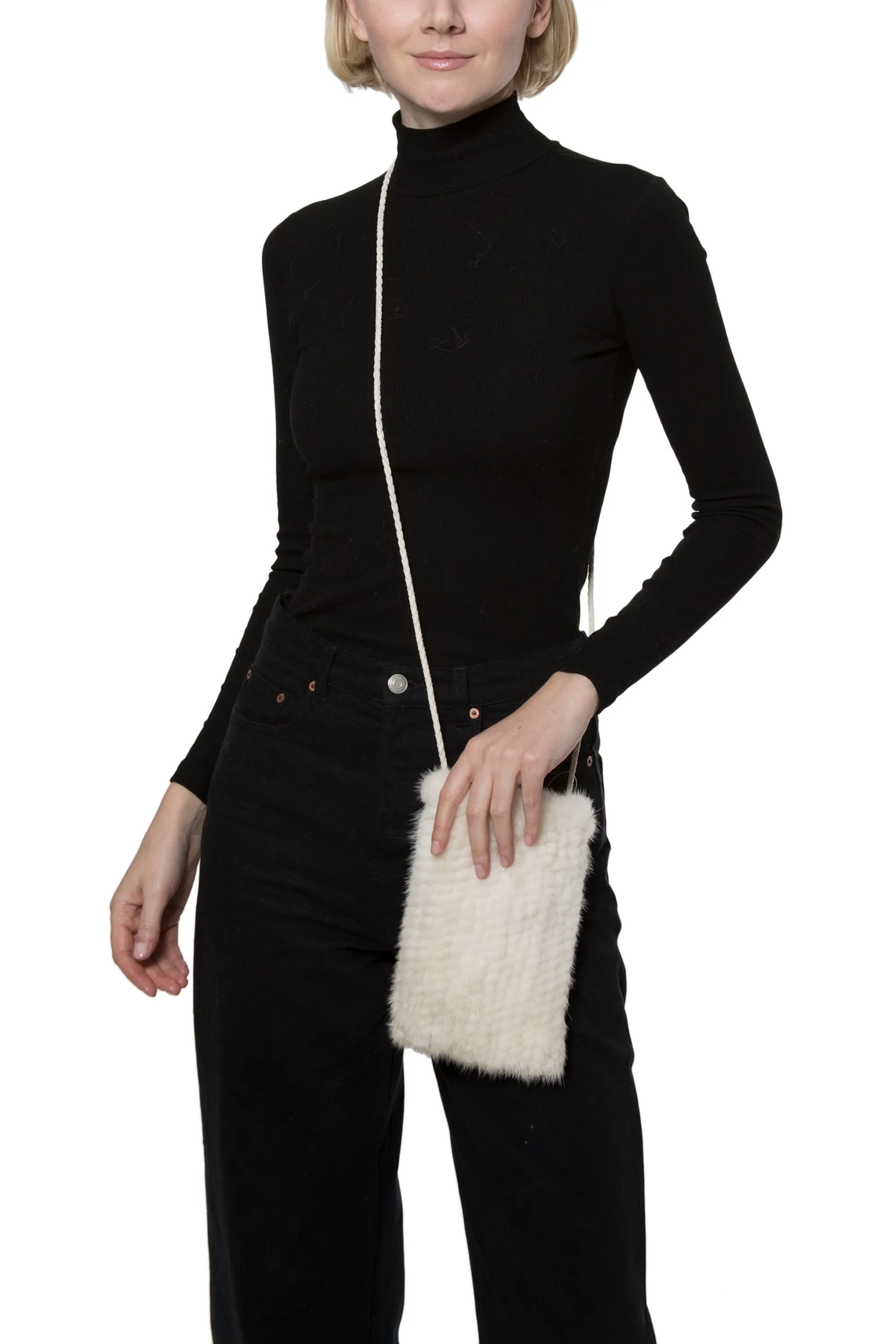 VERDEN - Knitted Mink Cellphone Pouch