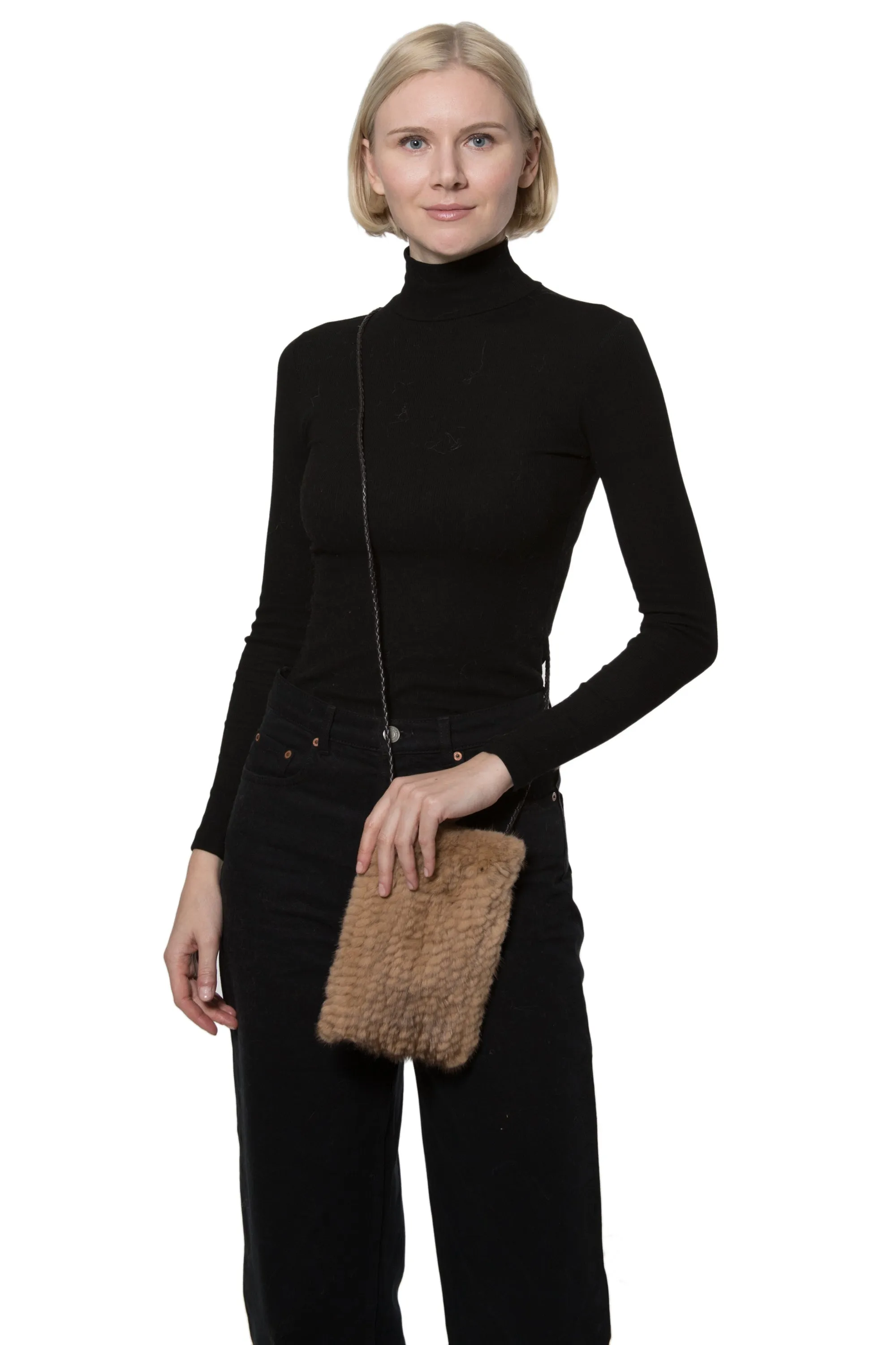 VERDEN - Knitted Mink Cellphone Pouch